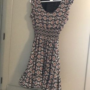 A pink and black dress